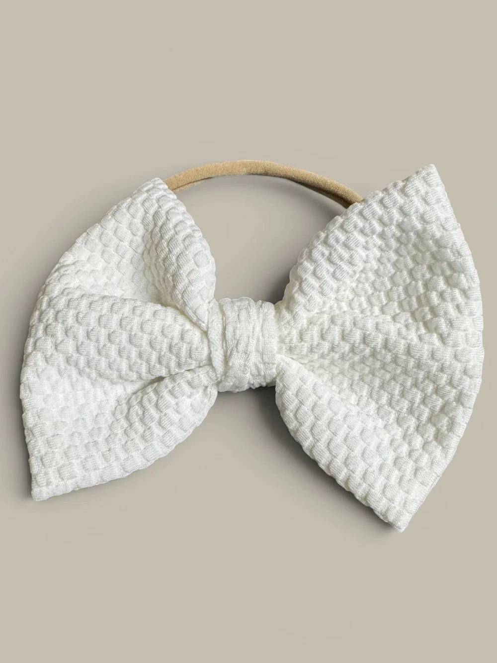 Baby Girl White Oversized Bow Nylon Stretch Headband NWT